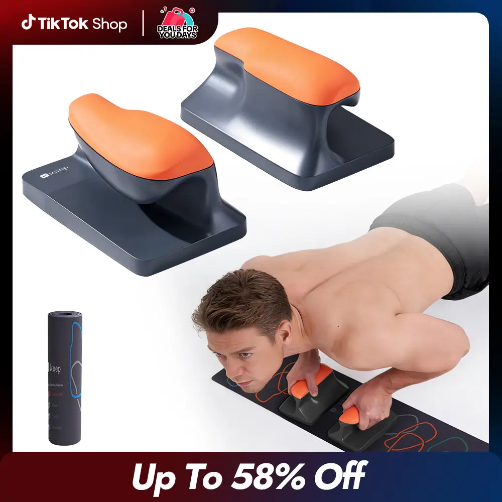 Keep Ergonomic Push-Up Stands with Training Mat Set| Reduces Wrist Pain | 3.6" Elevation | 25% Better Grip | 20% Higher Capacity | Perfect Home Gym